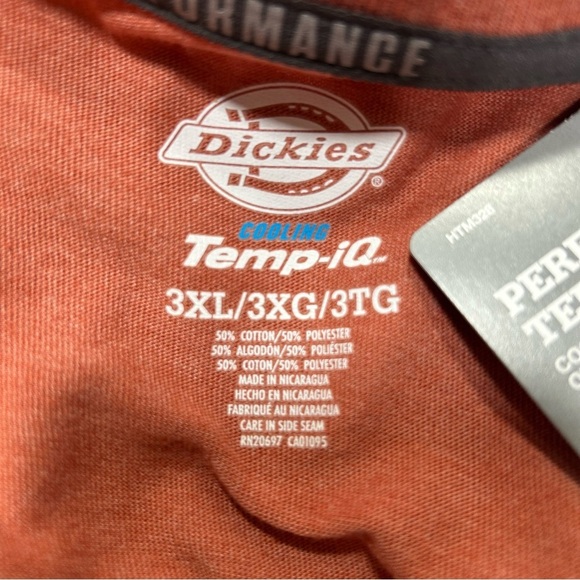 Dickies Men’s 3XL Red Rock Heather Pullover Temp IQ Performance Cooling T Shirt - Picture 9 of 10